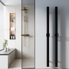 Carisa Vesta Single 1800 x 70mm Black Designer Aluminium Electric Towel Rail