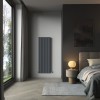 Karlstad 1600 x 546mm Anthracite Double Vertical Flat Panel Designer Radiator