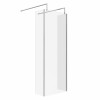 Wasdale 800mm Chrome Walk Through Wet Room Screen with 300mm Hinged Return Screen & L- Shape Support Arms 