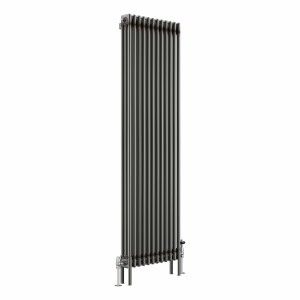 Bern 1800 x 560mm Raw Metal Triple Column Vertical Traditional Radiator
