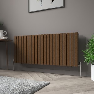 Karlstad 600 x 1430mm Black Copper Double Horizontal Flat Panel Designer Radiator