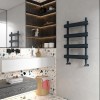 Carisa Moon 800 x 500mm Anthracite Designer Aluminium Towel Rail