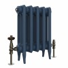 Classic  450 x 344mm  Farrow & Ball Hague Blue Triple Column Cast Iron Radiator - 5 Sections