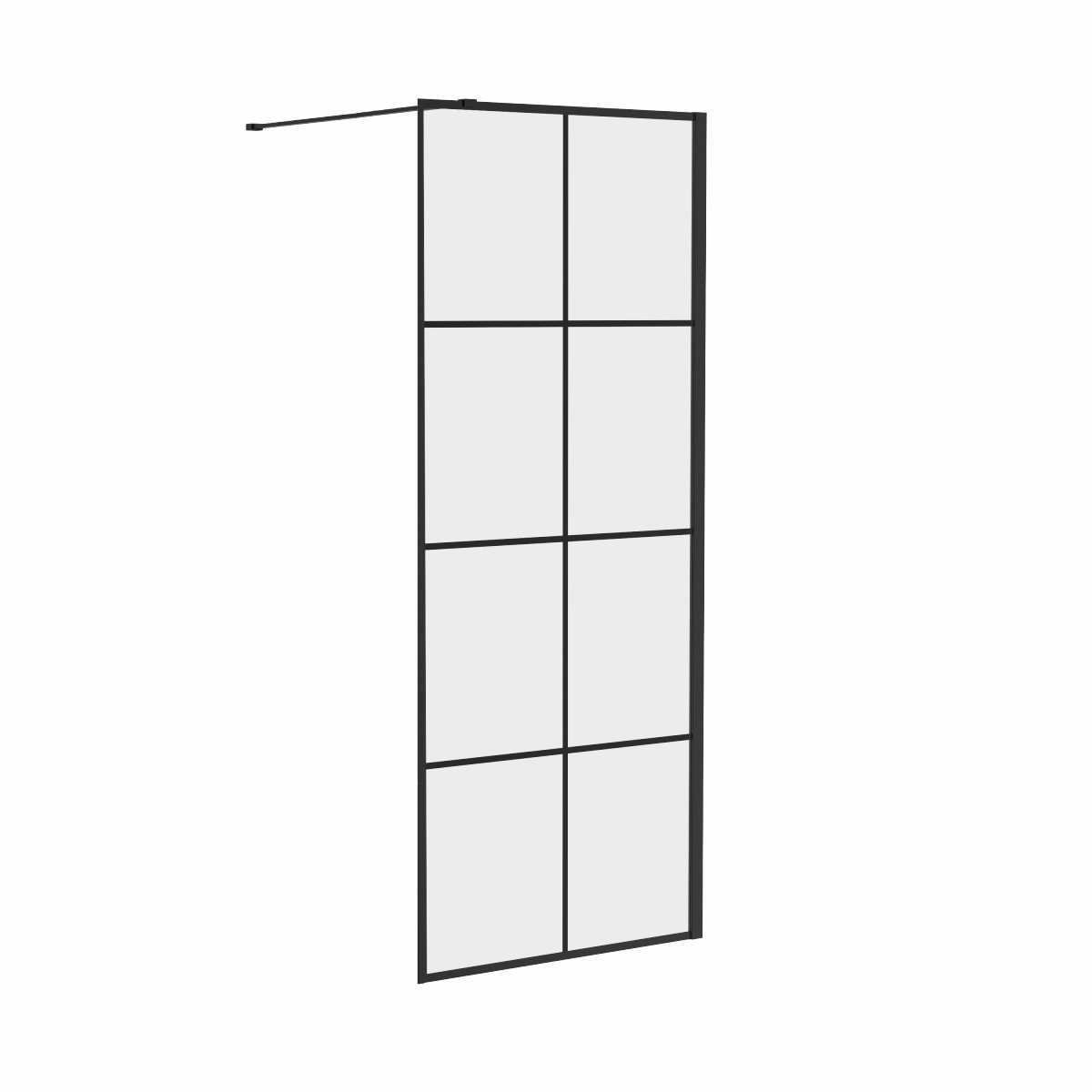 Wasdale - 760mm Wet Room Screen - Black Grid