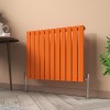 Karlstad 600 x 750mm Bright Orange Single Flat Panel Horizontal Designer Radiator