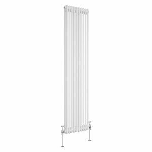 Bern 1800 x 470mm White Double Column Vertical Traditional Radiator