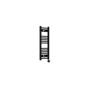 Bergen 800 x 300mm Straight Black Thermostatic Touch Control Electric Heated Towel Rail