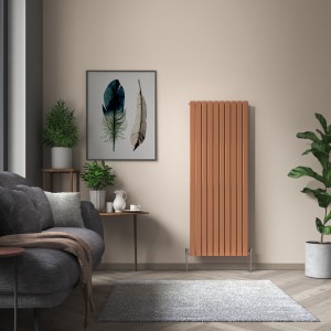 Karlstad 1800 x 682mm Metallic Bronze Double Flat Panel Vertical Designer Radiator