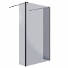 Wasdale 1215mm Black Smoked Walk Through Wet Room Screen with 300mm Hinged Return Screen