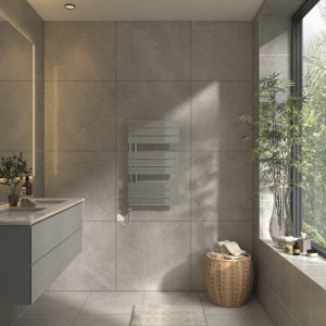 Kristiansund 824 x 500mm Chrome Thermostatic Touch Control Wifi Electric Heated Towel Rail