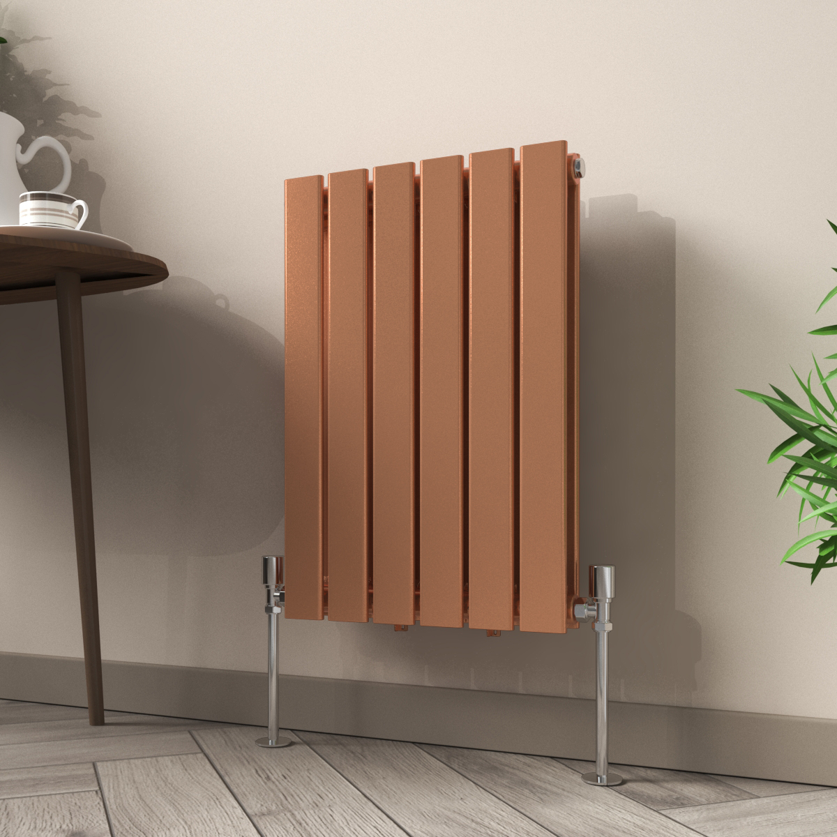Karlstad 600 x 410mm Metallic Bronze Double Flat Panel Horizontal Designer Radiator