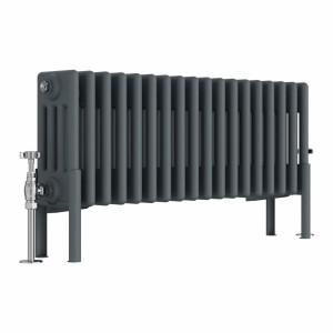 Bern 300 x 830mm Anthracite Four Column Horizontal Traditional Radiator