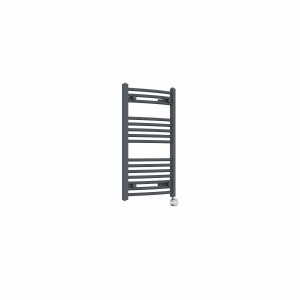 Fjord 800 x 500mm Curved Anthracite Thermostatic Touch Control Electric Heated Towel Rail