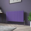Karlstad 600 x 1158mm Elegant Purple Double Horizontal Flat Panel Designer Radiator