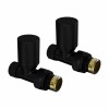 15mm Round Head Black Straight Radiator Valves