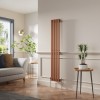 Lulea 1600 x 270mm Metallic Bronze Single Flat Panel Vertical Designer Radiator
