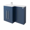 Calm Matt Blue Left Hand Combination Vanity Set with Concealed Cistern (No Toilet)