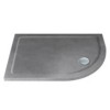 Shower Tray 1000 x 800 mm ABS Stone 550 Radius Right Hand Offset Quad Grey Sparkle