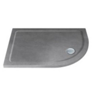 Shower Tray 1000 x 800 mm ABS Stone 550 Radius Right Hand Offset Quad Grey Sparkle