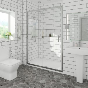 Ennerdale - 1300mm Single Sliding Shower Door - Chrome