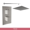 Beauly Chrome Twin Square Handle Concealed Valve with 400mm Square Shower Head (1 Outlet)