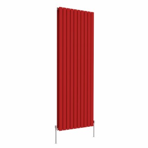 Karlstad 1800 x 682mm Signal Red Double Flat Panel Vertical Designer Radiator