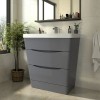 Avon Gloss Grey Floor Standing Basin Drawer Vanity Unit - 800mm