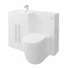 Calm White Left Hand Combination Vanity Unit Basin L Shape with Back to Wall Cordoba Toilet & Soft Close Seat & Concealed Cistern - 1100mm