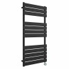 Juva 1200 x 600mm Satin Black Flat Panel Thermostatic Touch Control Wifi Electric Heated Towel Rail