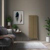 Karlstad 1800 x 682mm Black Gold Single Vertical Flat Panel Designer Radiator