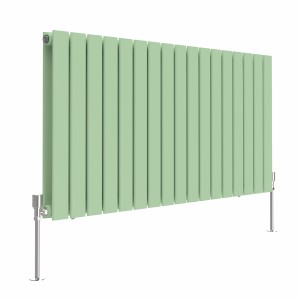 Karlstad 600 x 1158mm Pastel Green Double Flat Panel Horizontal Designer Radiator