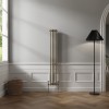 Bern 1500 x 200mm Black Gold Double Column Vertical Traditional Radiator
