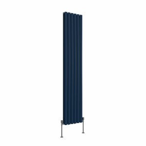 Norden 1800 x 355mm Sapphire Blue Double Vertical Oval Column Designer Radiator