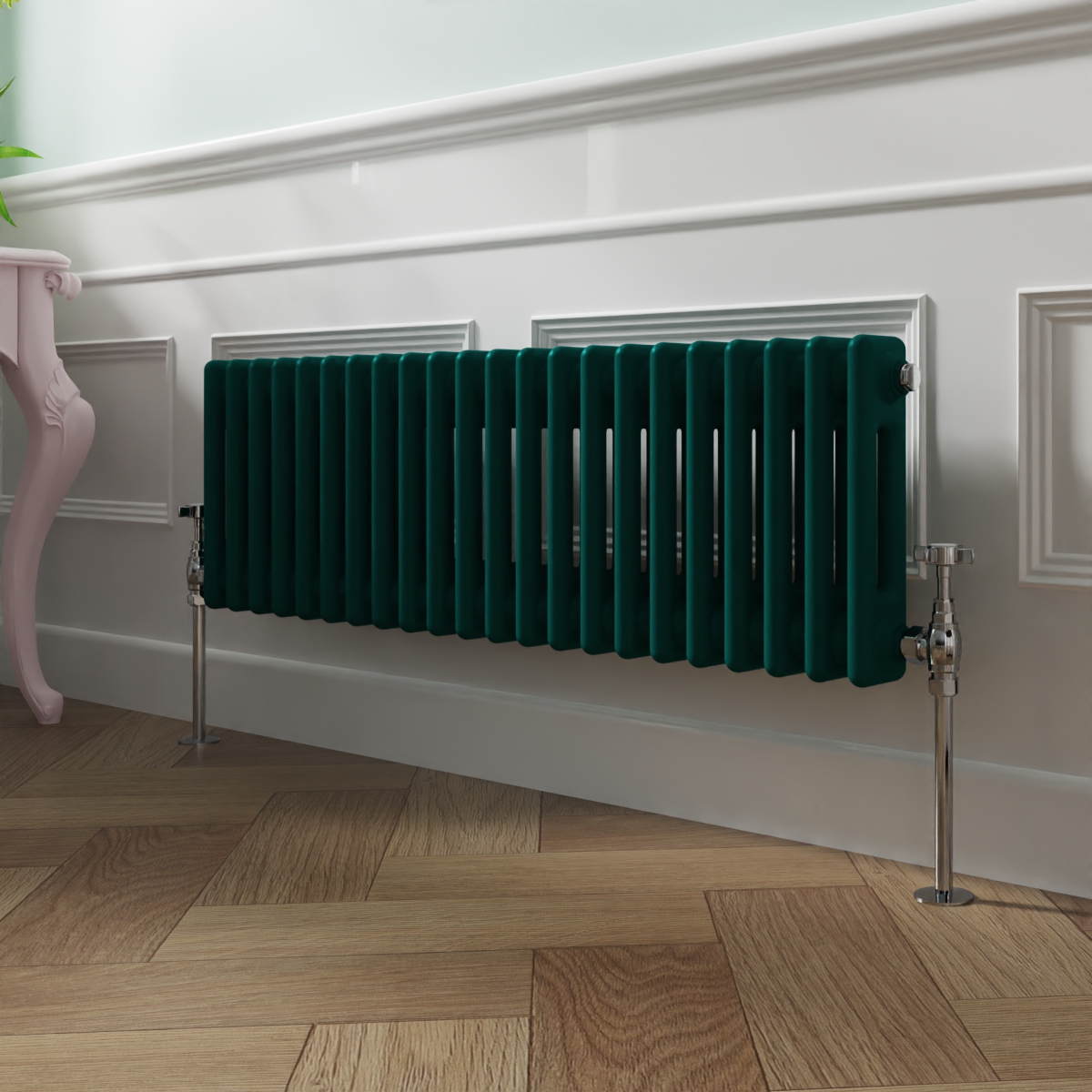 Bern 300 x 1010mm Blue Green Double Horizontal Column Radiator
