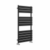 Juva 1200 x 600mm Satin Black Flat Panel Heated Towel Rail