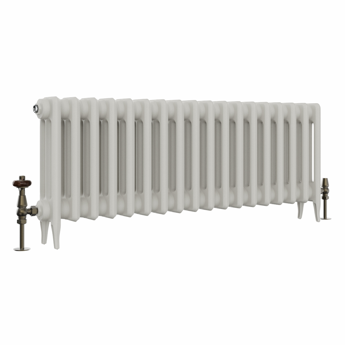 Classic  450 x 1150mm Porcelain White Triple Column Cast Iron Radiator - 18 Sections