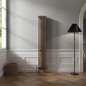 Bern 1800 x 290mm Black Copper Four Column Vertical Traditional Radiator