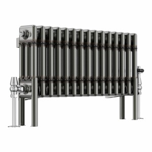 Bern 300 x 695mm Raw Metal Triple Column Horizontal Traditional Radiator
