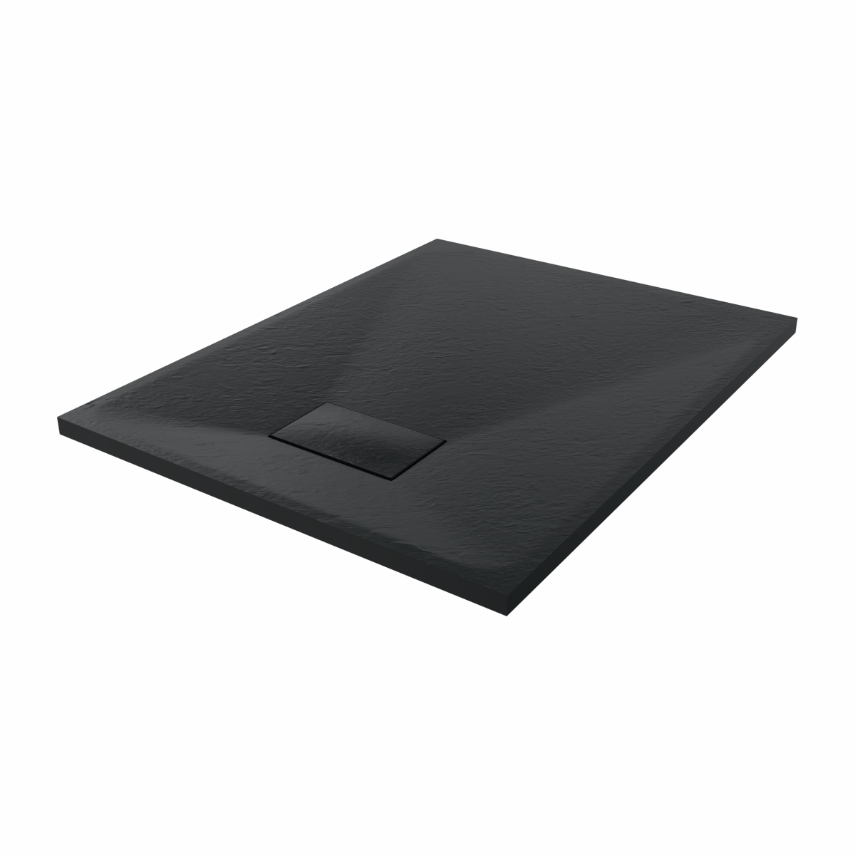 Terra - 900x700mm Slate Effect Rectangle Shower Tray Black