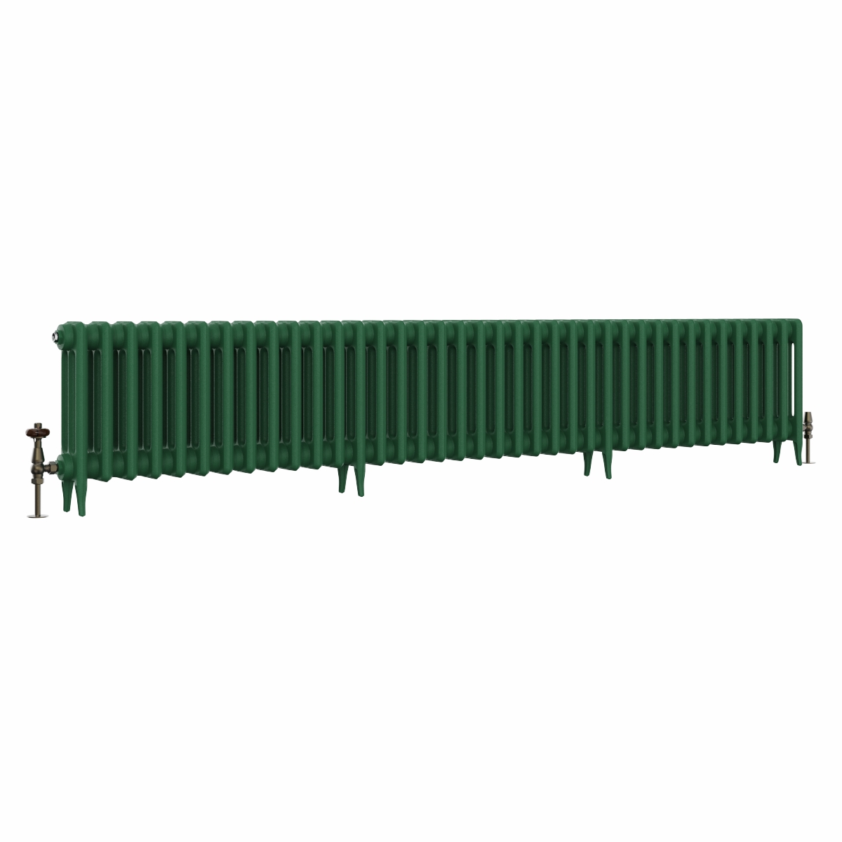 Classic  450 x 2390mm Farrow & Ball Duck Green Triple Column Cast Iron Radiator - 38 Sections