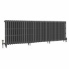 Classic  745 x 2328mm Farrow & Ball Railings Grey Triple Column Cast Iron Radiator - 37 Sections