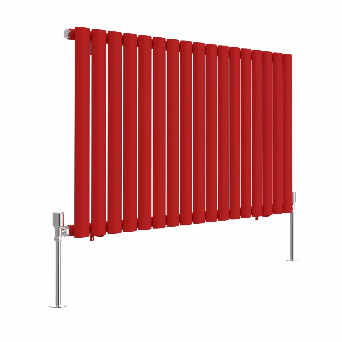 Norden 600 x 1004mm Signal Red Single Oval Column Horizontal Designer Radiator