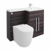 Calm Grey Right Hand Combination Vanity Unit Basin L Shape with Back to Wall Cordoba Toilet & Soft Close Seat & Concealed Cistern - 1100mm