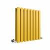 Lulea 600 x 550mm Zinc Yellow Double Flat Panel Horizontal Designer Radiator