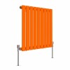 Karlstad 600 x 614mm Bright Orange Single Flat Panel Horizontal Designer Radiator