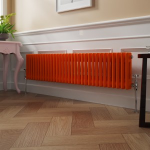 Bern 300 x 1460mm Bright Orange Double Horizontal Column Radiator