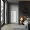 Karlstad 1600 x 682mm White Double Vertical Flat Panel Designer Radiator