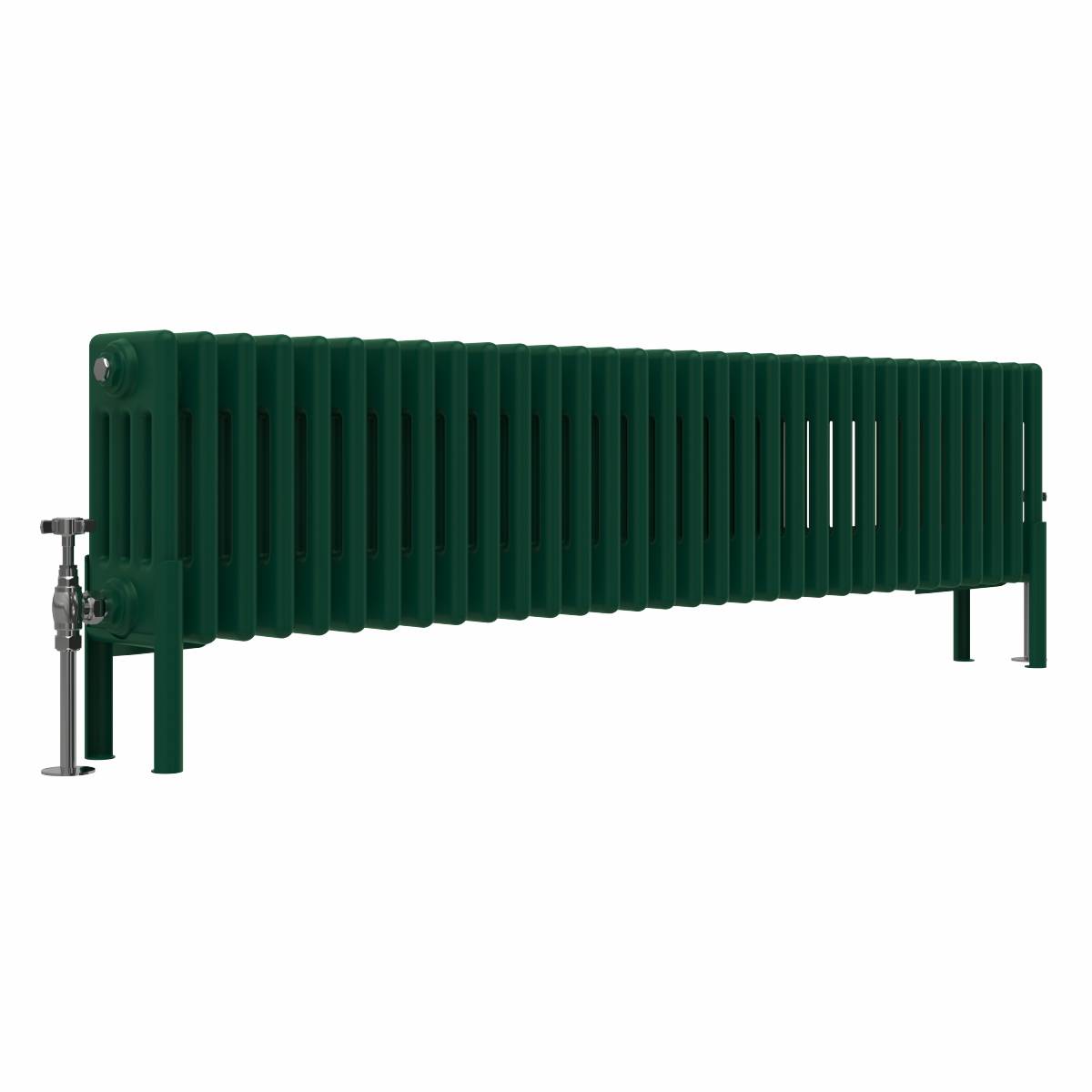 Bern 300 x 1460mm Traditional Moss Green Horizontal Four Column Radiator