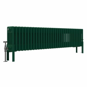Bern 300 x 1460mm Traditional Moss Green Horizontal Four Column Radiator