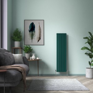 Karlstad 1600 x 410mm Blue Green Double Flat Panel Vertical Designer Radiator